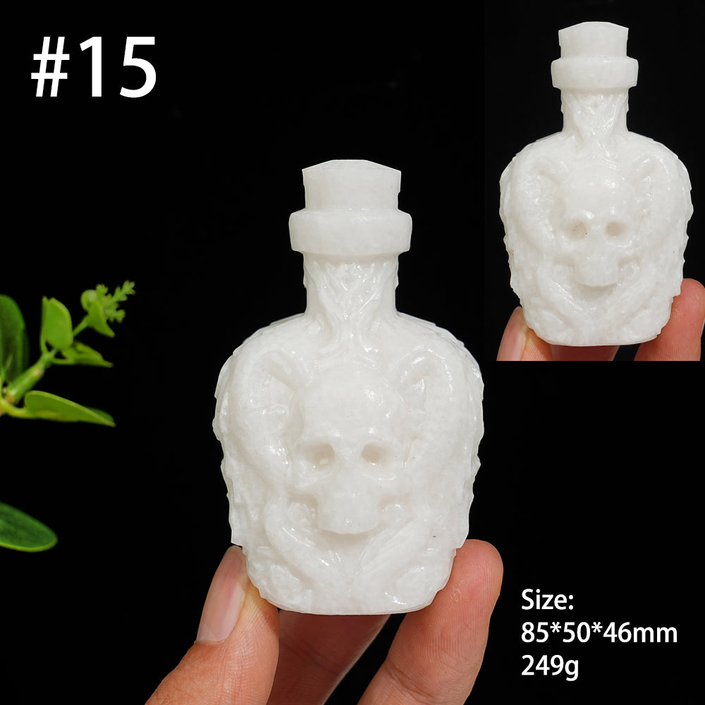 Unique,Natural Crystal Magic Potion Bottle Carving