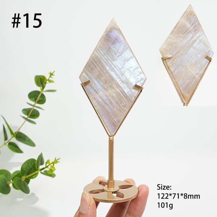 Unique,Natural Crystal Moonstone Diamond Slice