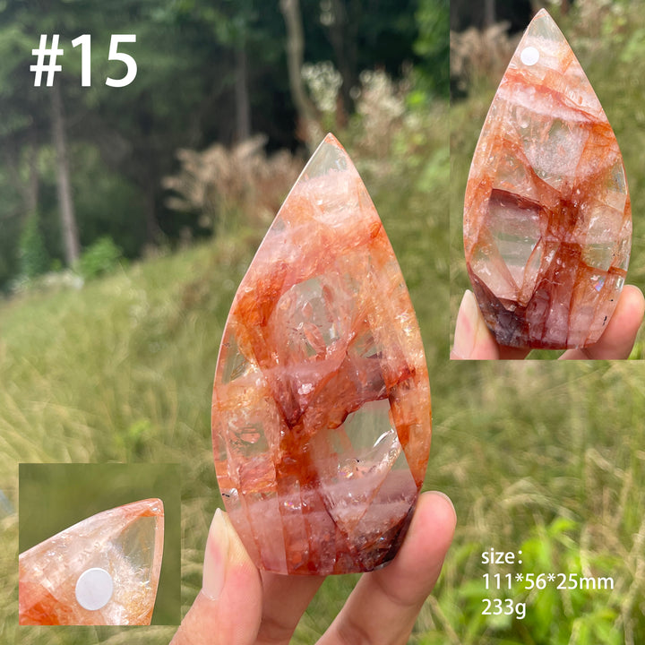 Unique,A Slightly Imperfect Natural Fire Quartz Crystal Teardrop
