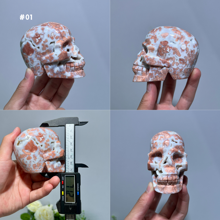 Unique, Pink Agate Skull