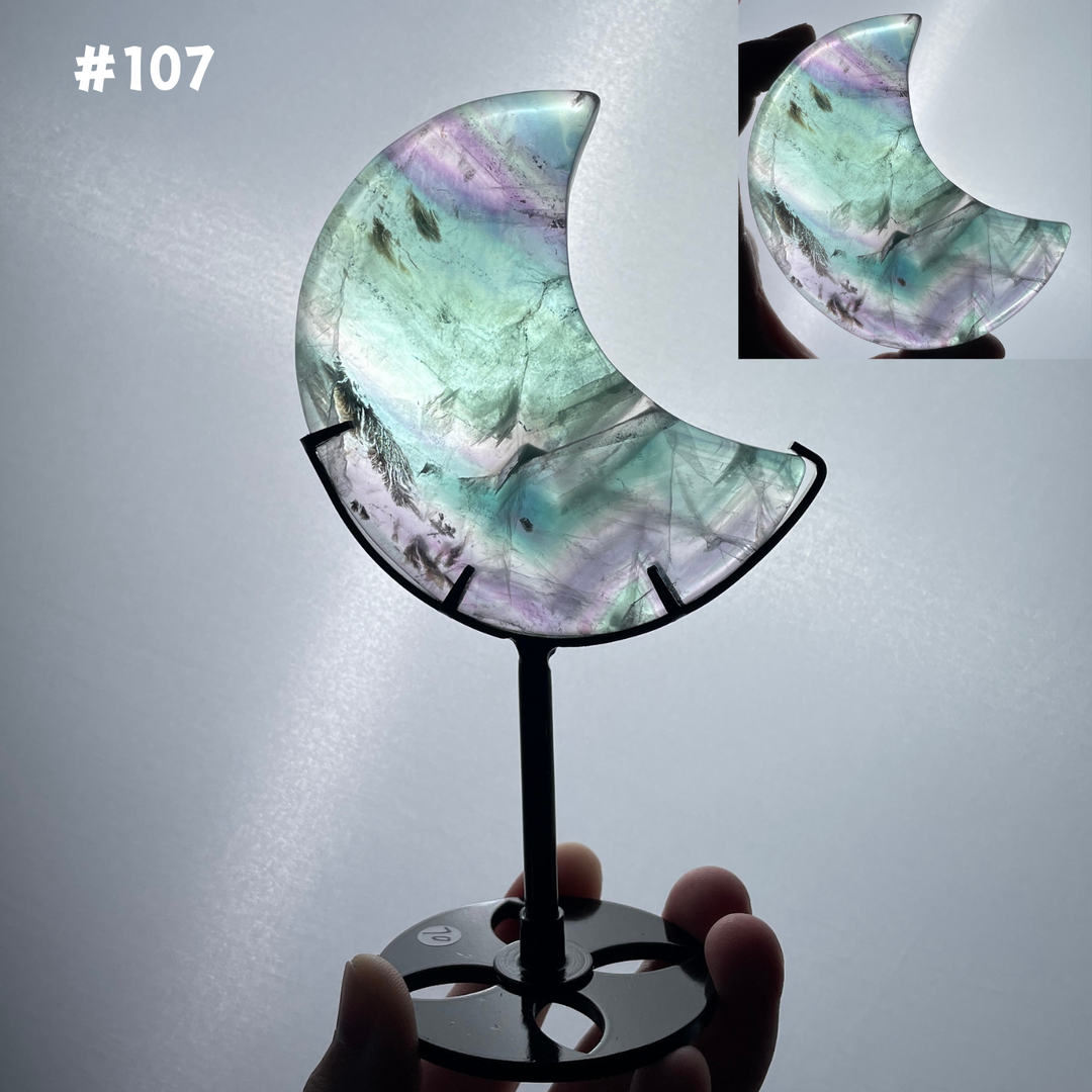 Unique,Rainbow Fluorite Moon