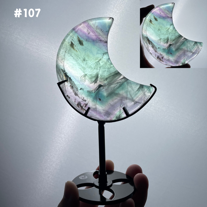 Unique,Rainbow Fluorite Moon