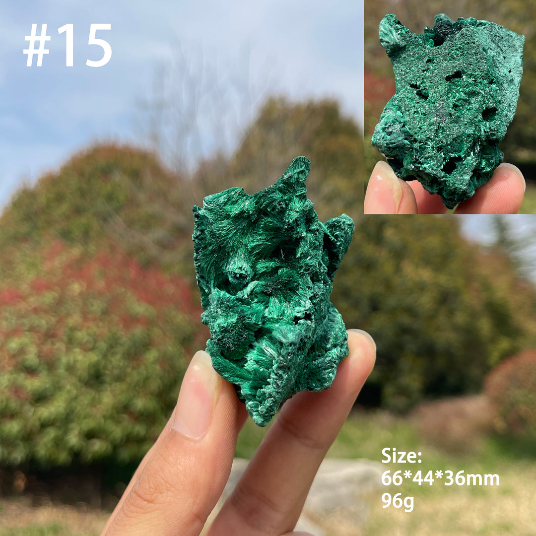 Unique,Natural Crystal Acicular Malachite Raw