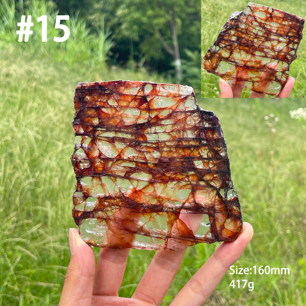 Unique,A Slightly Imperfect Natural Crystal Fire Quartz Slice