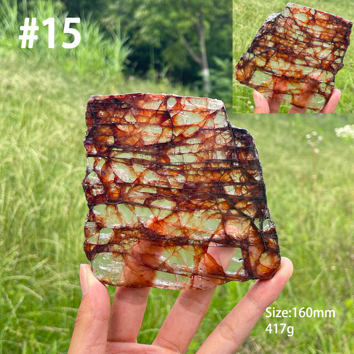 Unique,A Slightly Imperfect Natural Crystal Fire Quartz Slice