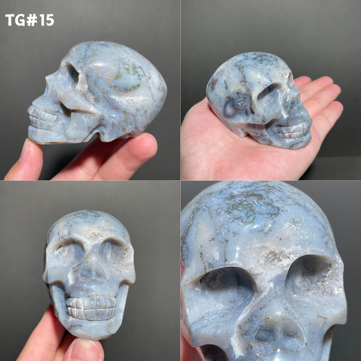Unique,Moss Agate Skull