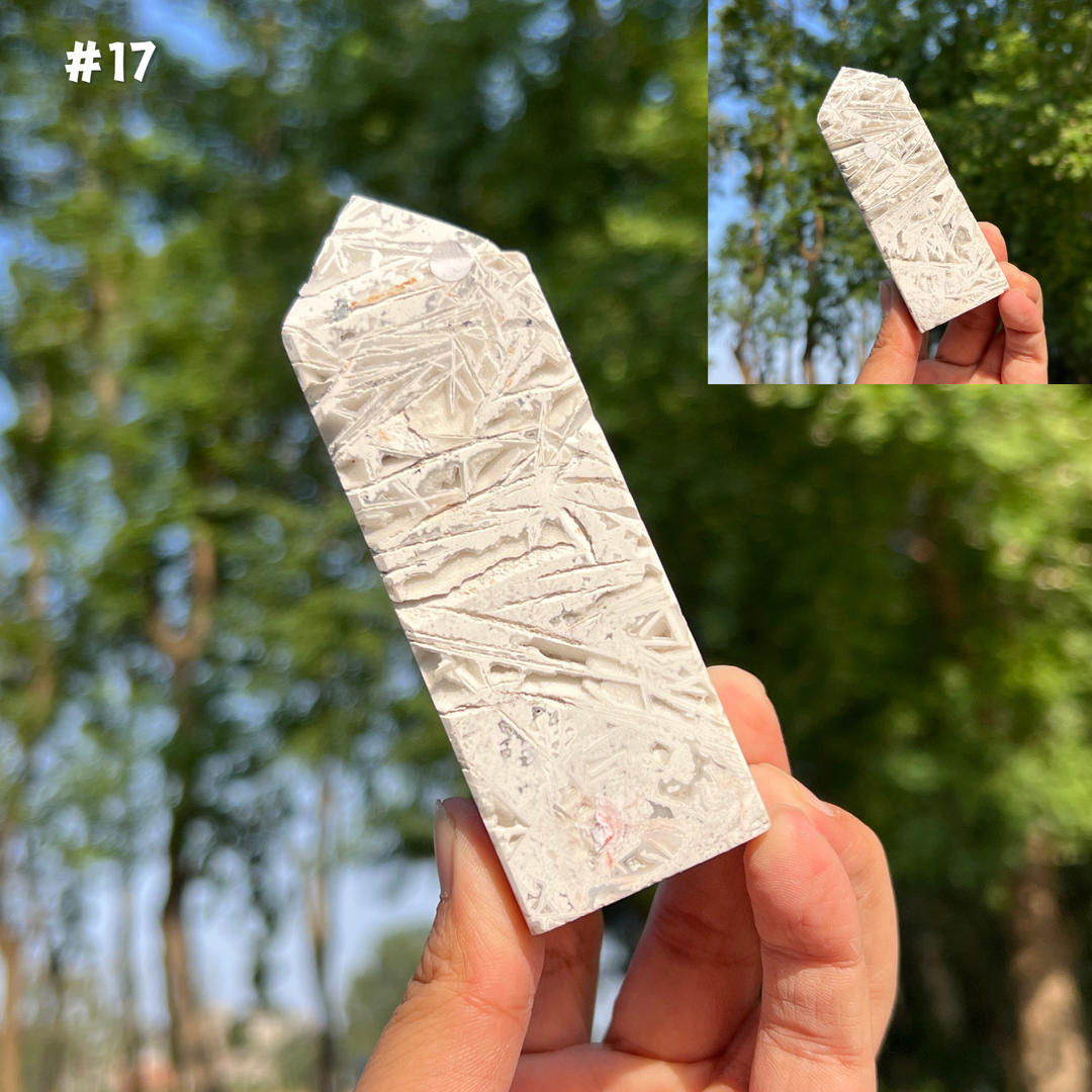 Unique, White Mexican Agate Tower