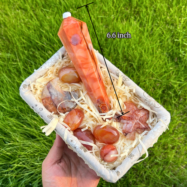 Natural Crystal Value Bundle- Red Gemstone Crystal Set