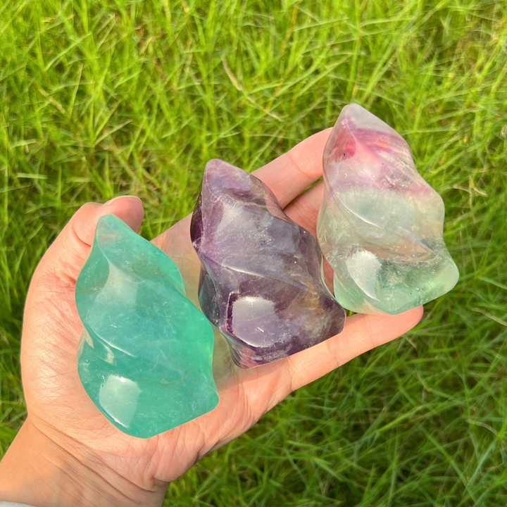 Natural Fluorite Crystal Flame
