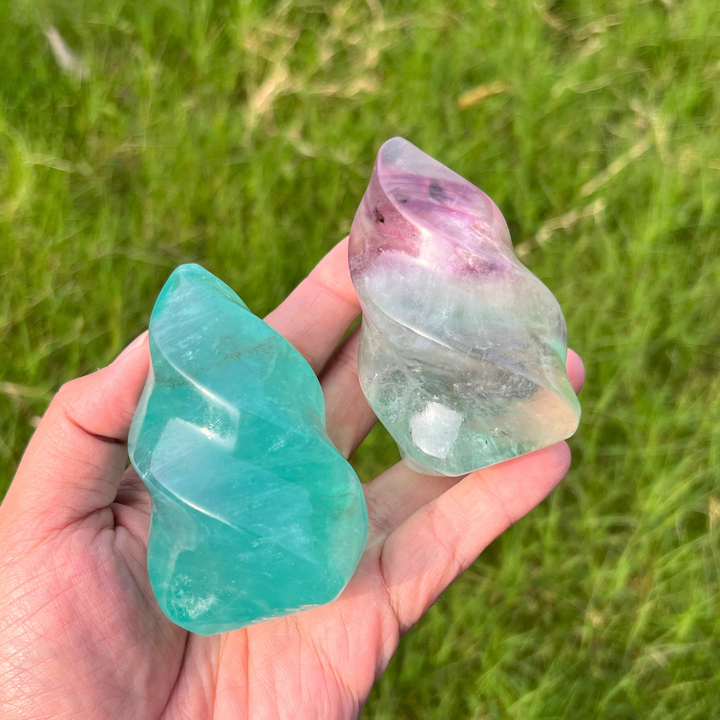 Natural Fluorite Crystal Flame