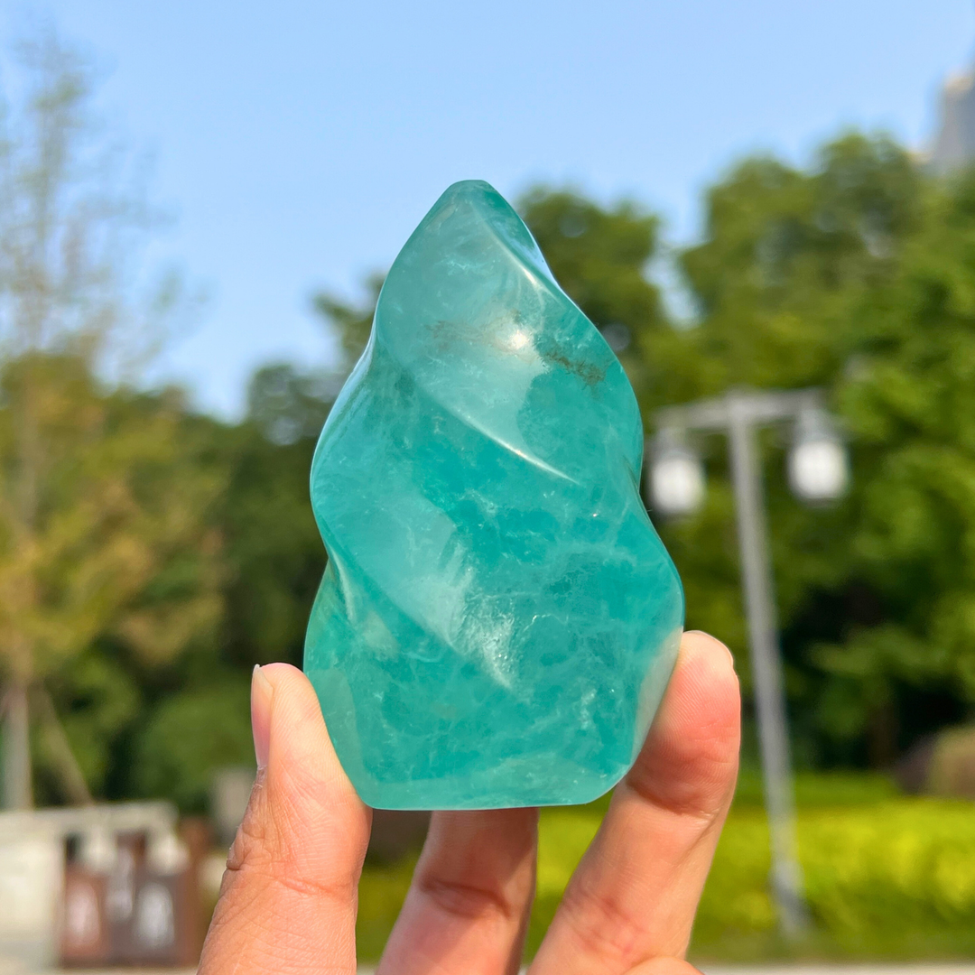 Natural Fluorite Crystal Flame