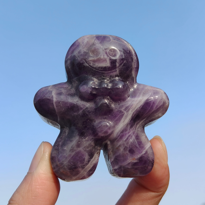 Natural Crystal Carved Gingerbread Man