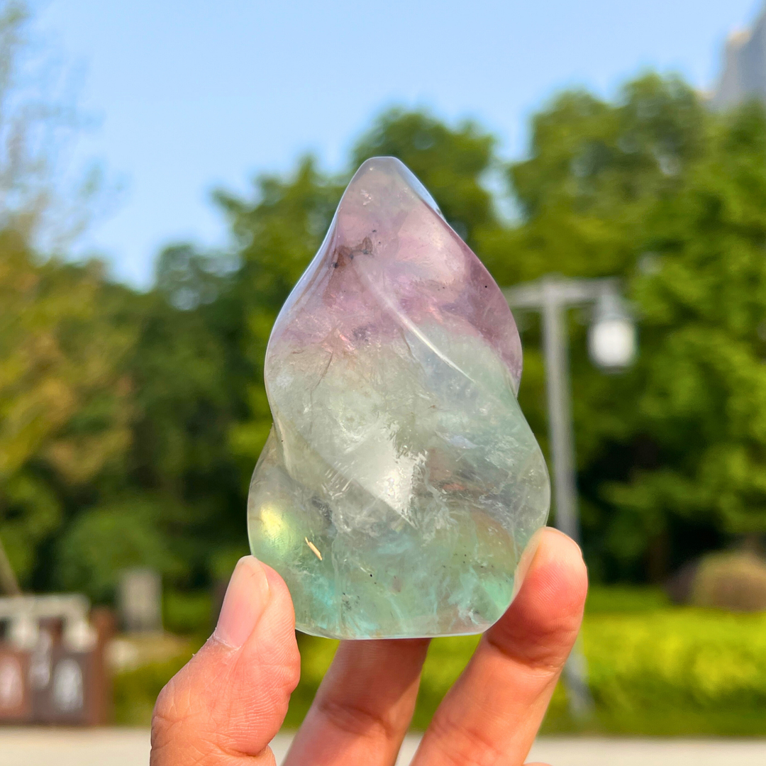 Natural Fluorite Crystal Flame