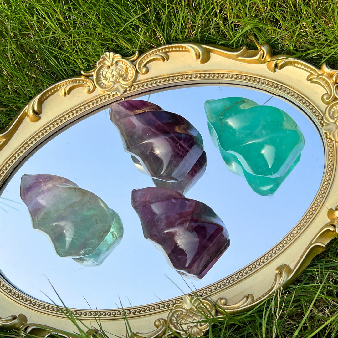 Natural Fluorite Crystal Flame