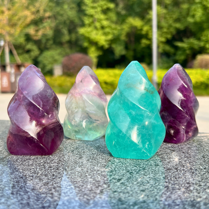 Natural Fluorite Crystal Flame