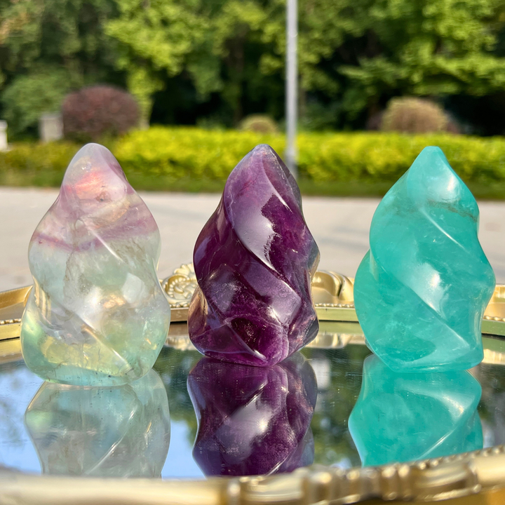Natural Fluorite Crystal Flame