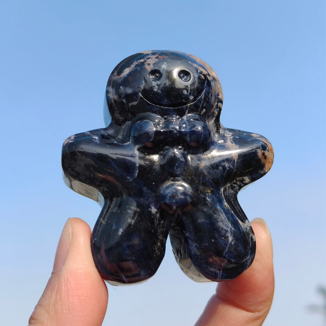 Natural Crystal Carved Gingerbread Man