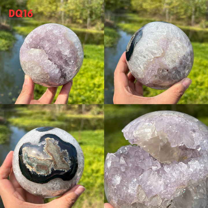 Amethyst Geode Sphere And Agate Geode Sphere