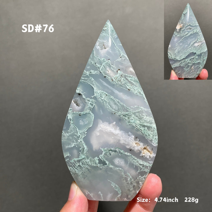 Unique,Moss Agate Teardrop