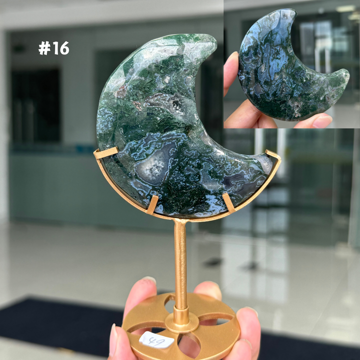 Unique,Moss Agate Moon