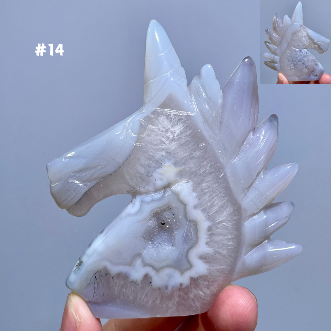 Unique,Agate Geode Unicorn