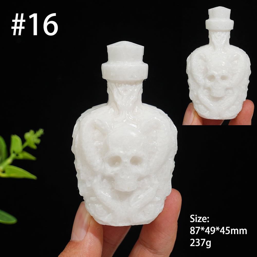 Unique,Natural Crystal Magic Potion Bottle Carving