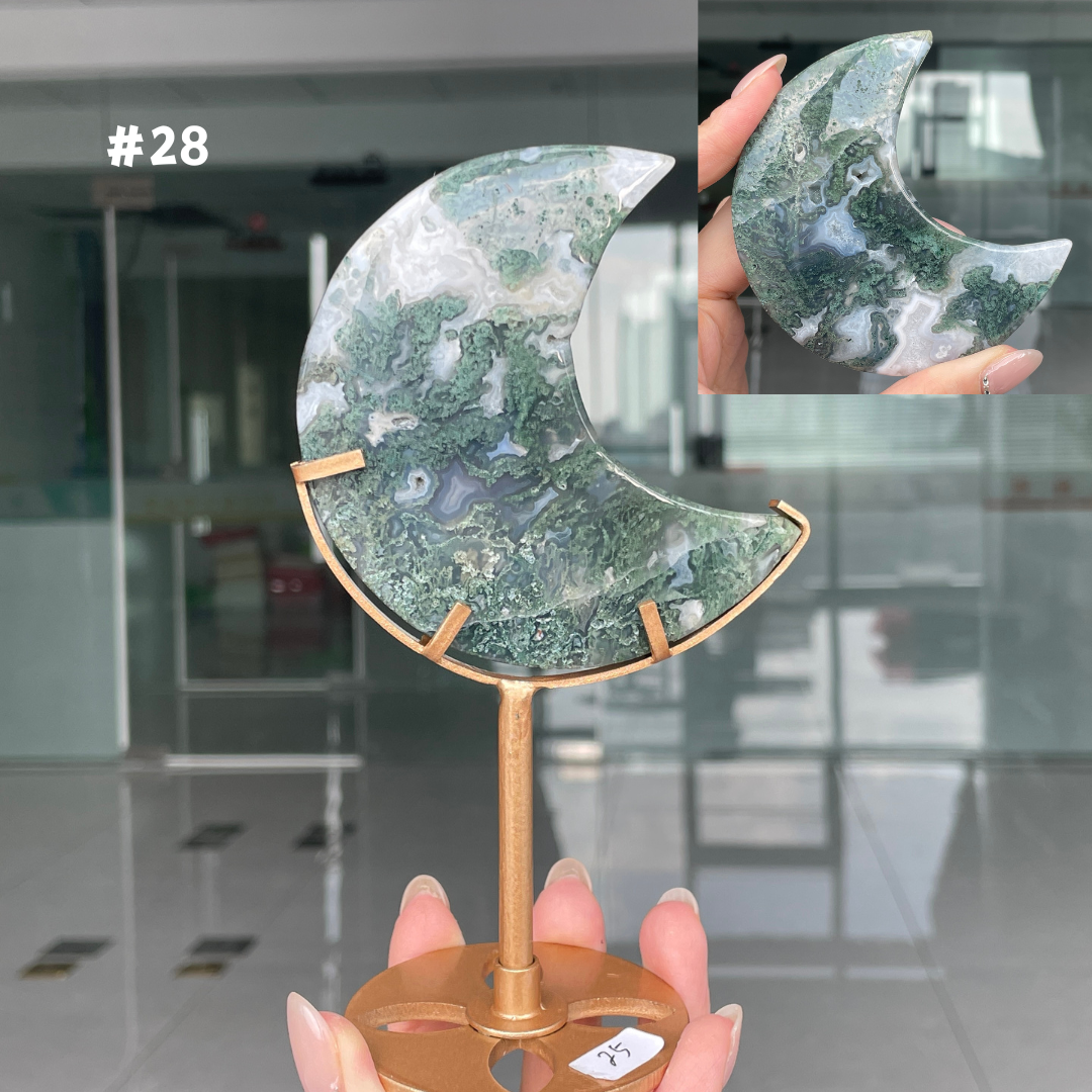 Unique,Moss Agate Moon