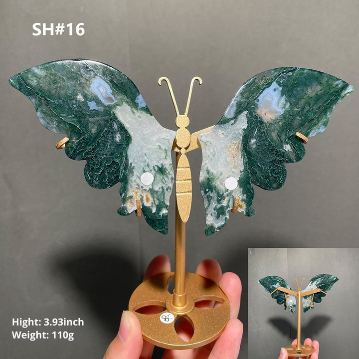 Unique,Moss Agate Butterfly
