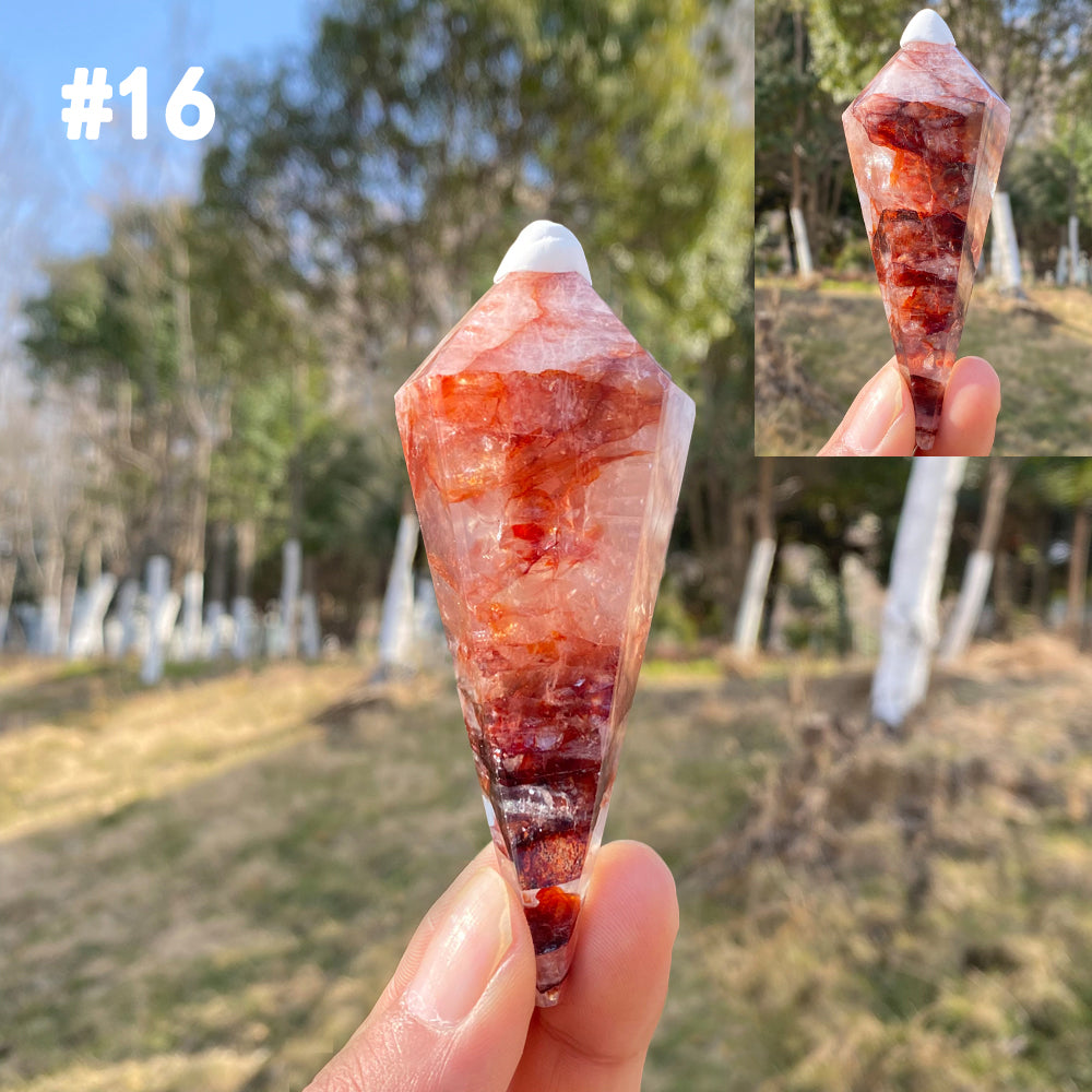 Unique,Natural Crystal Fire Quartz Wand