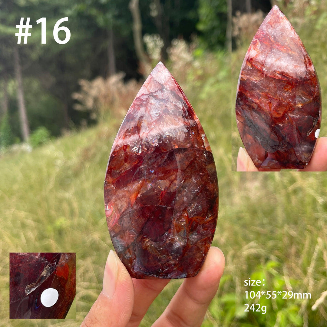 Unique,A Slightly Imperfect Natural Fire Quartz Crystal Teardrop