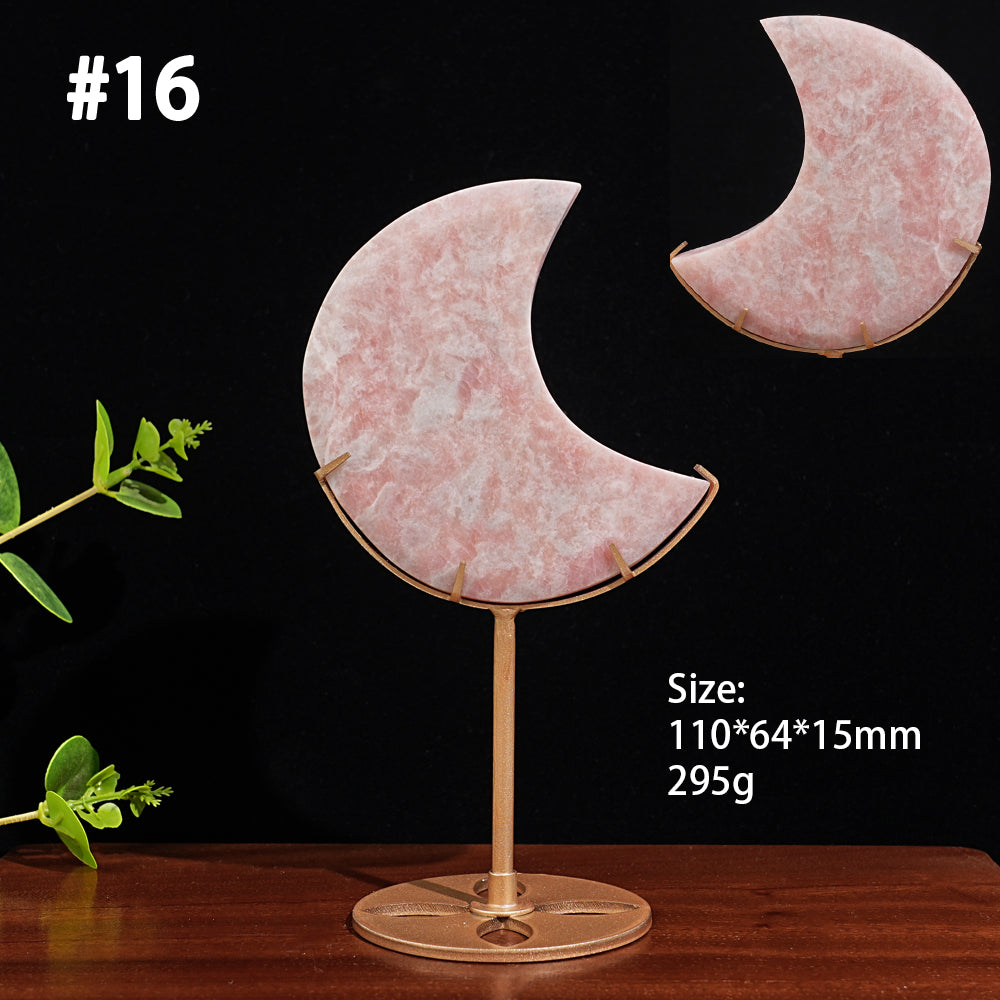 Unique,Natural Crystal Pink Opal Moon