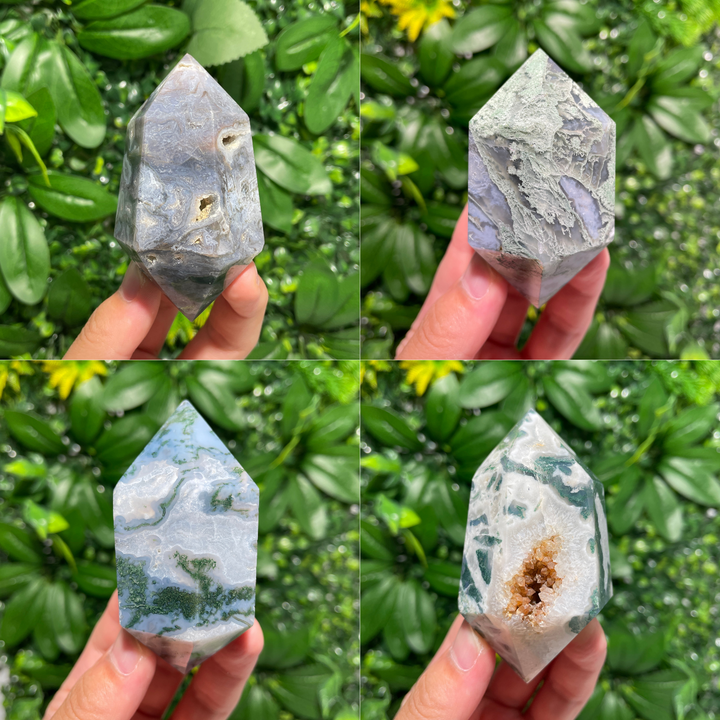Moss Agate Double Point
