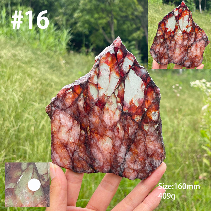 Unique,A Slightly Imperfect Natural Crystal Fire Quartz Slice