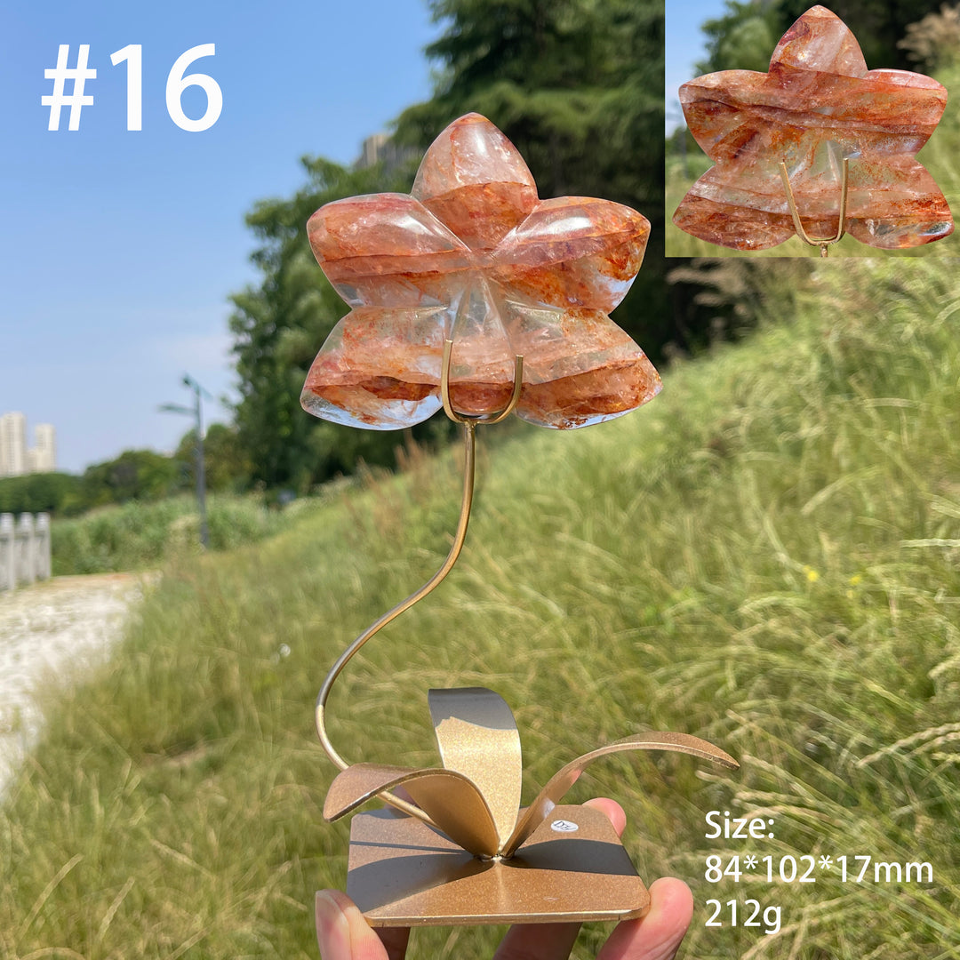 Unique,Natural Crystal Orchid Carving