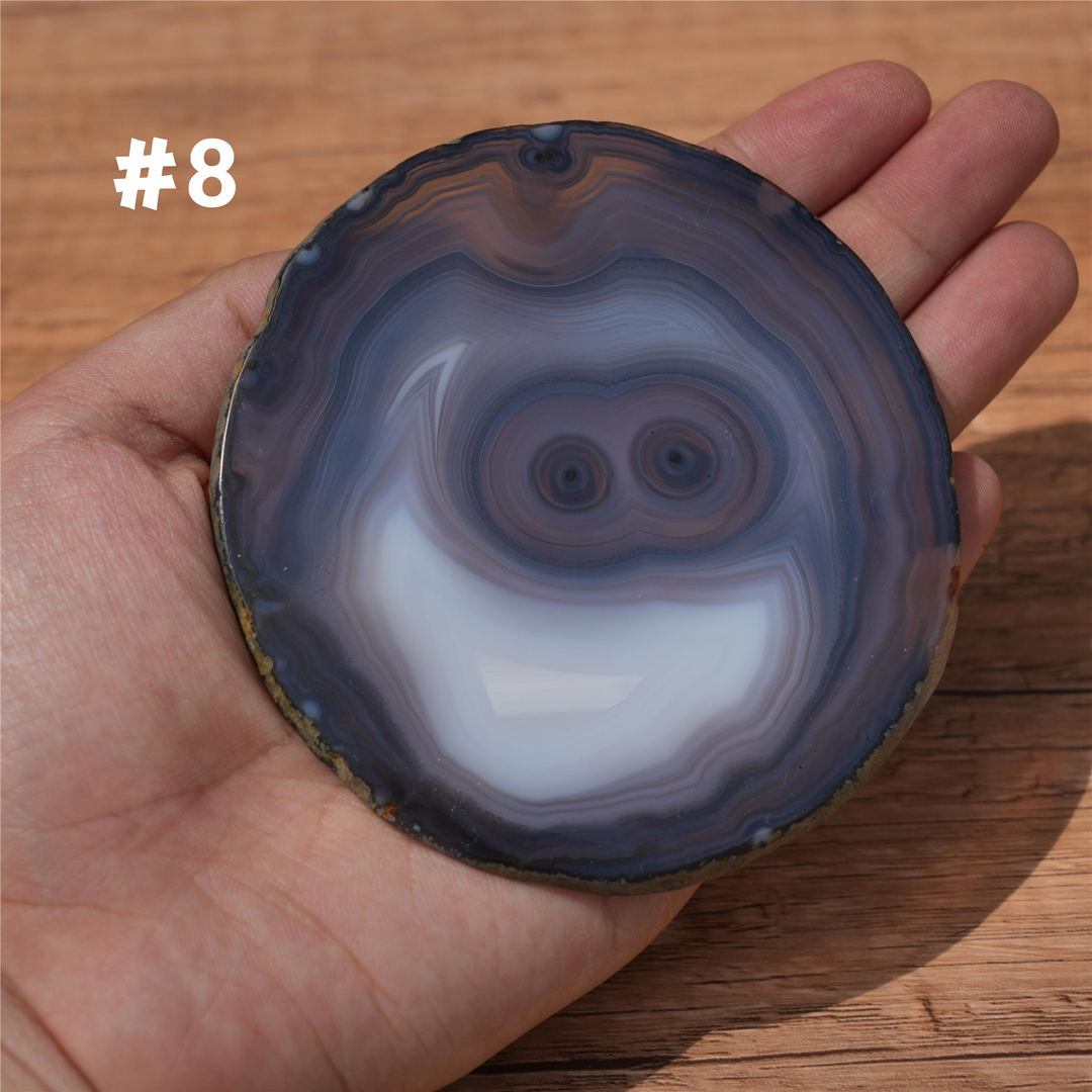 Unique, Agate Slice Smiley Face