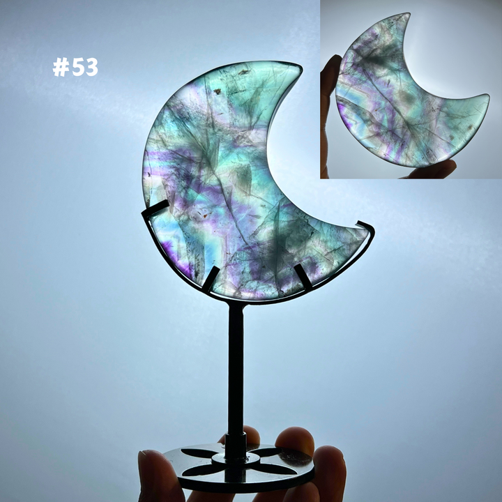 Unique,Rainbow Fluorite Moon