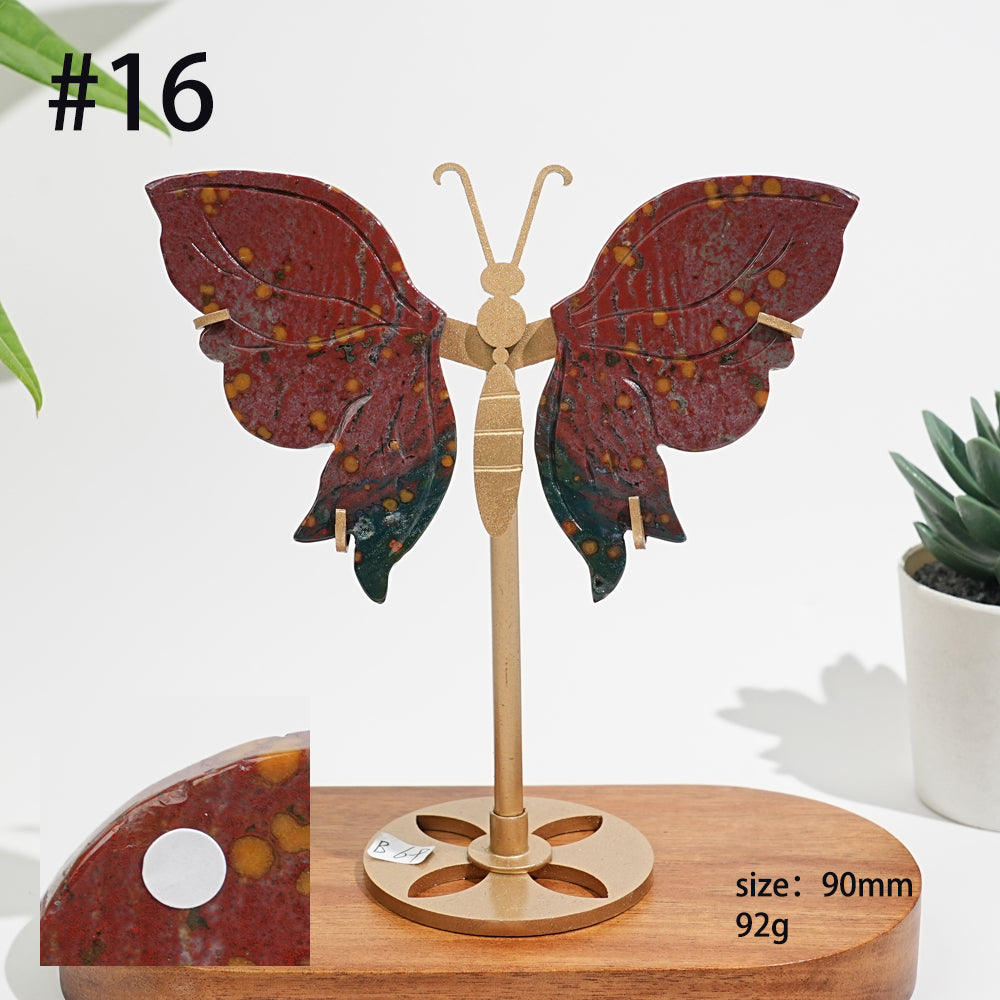 Unique,A Slightly Imperfect Natural Ocean Jasper Delicate Butterfly Wings