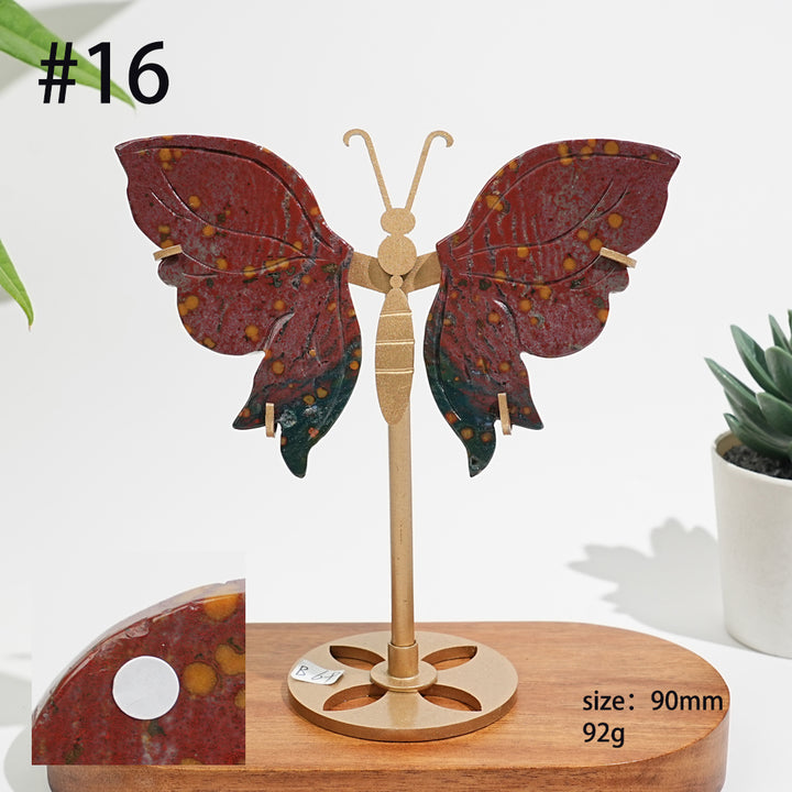 Unique,A Slightly Imperfect Natural Ocean Jasper Delicate Butterfly Wings