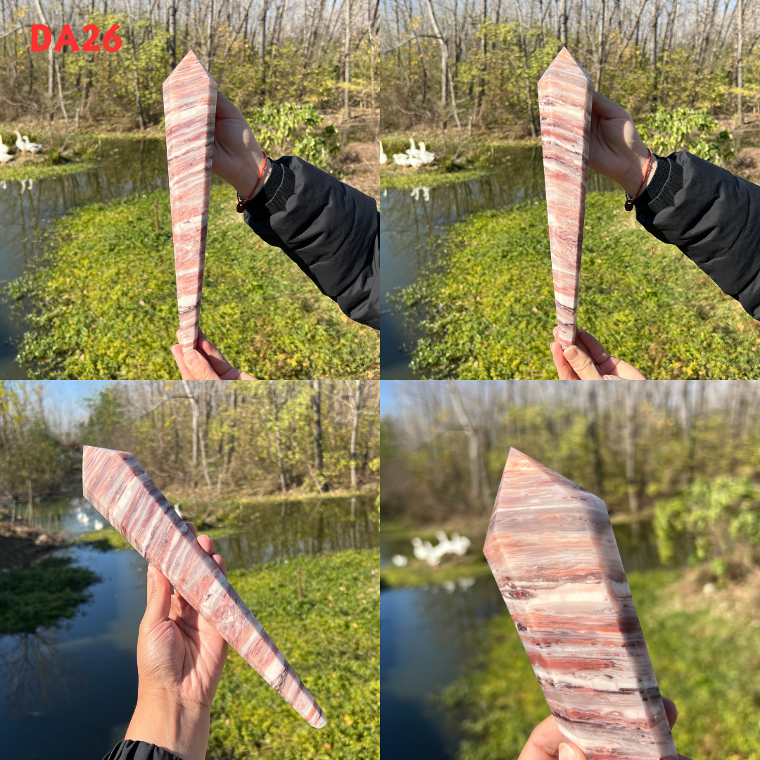 Pink Thousand Layer Agate Wand