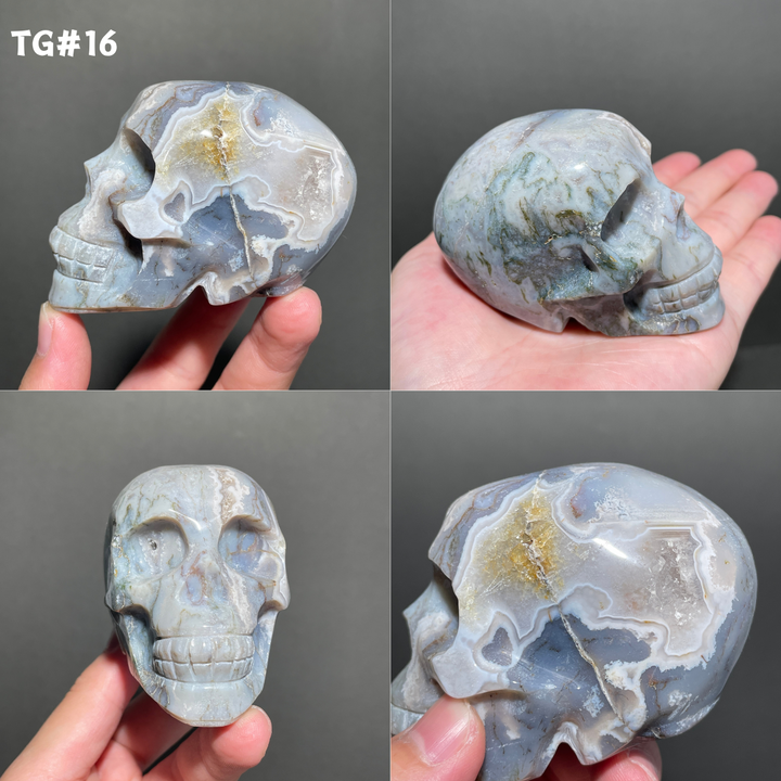 Unique,Moss Agate Skull