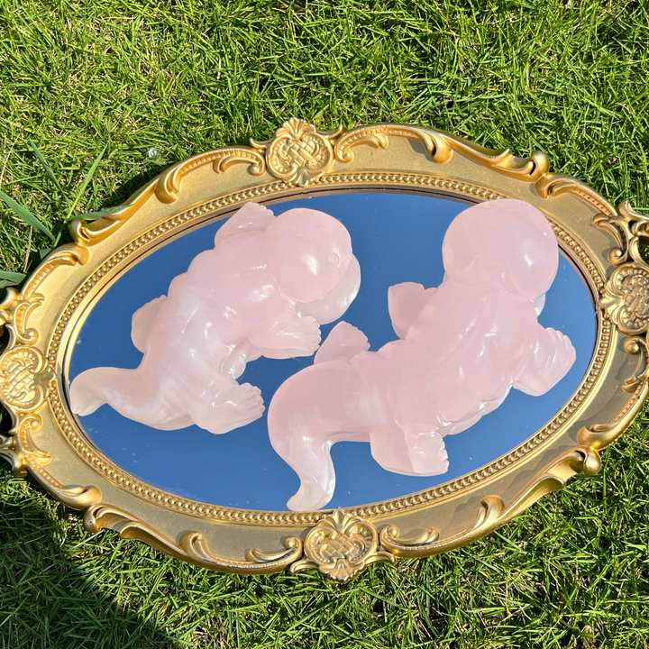 Natural Pink Calcite Axolotl