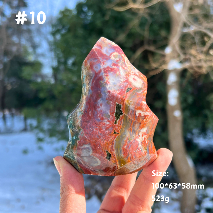 Unique,Natural Crystal Ocean Jasper Flame