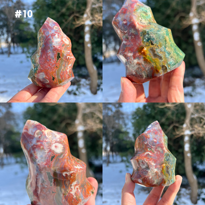 Unique,Natural Crystal Ocean Jasper Flame