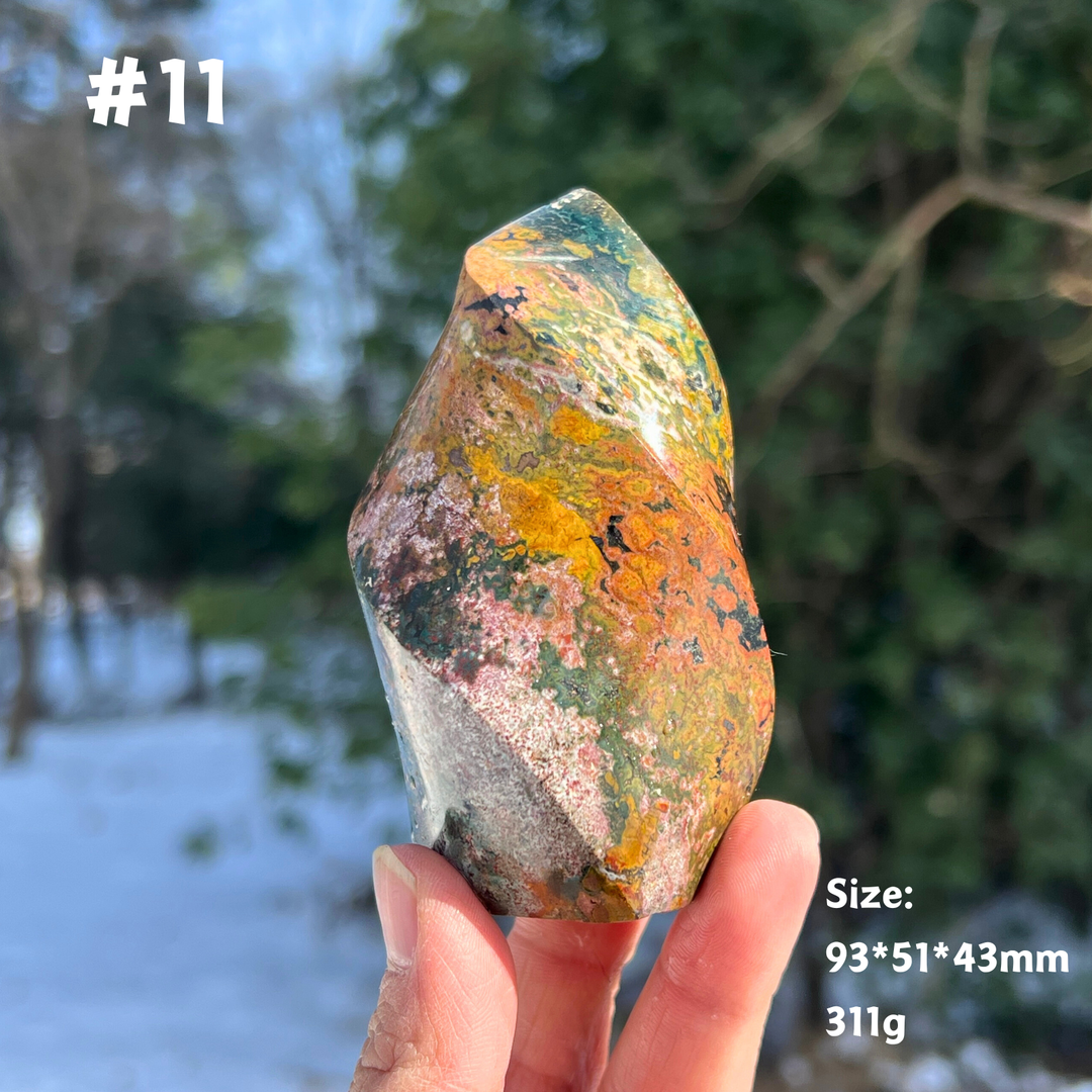 Unique,Natural Crystal Ocean Jasper Flame