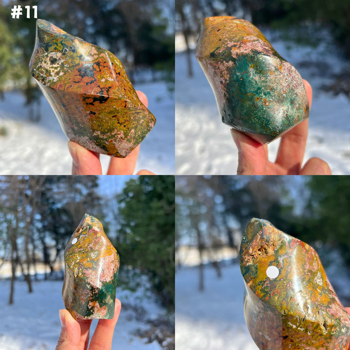 Unique,Natural Crystal Ocean Jasper Flame