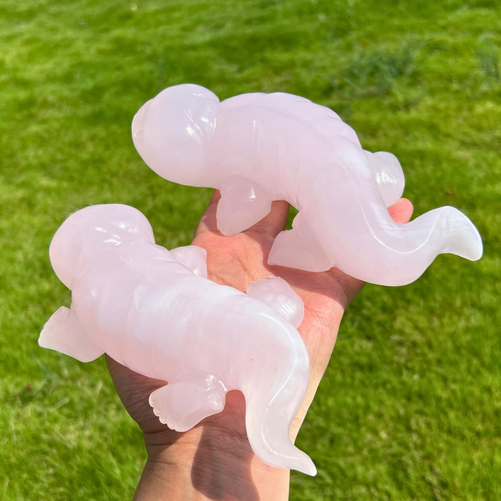 Natural Pink Calcite Axolotl