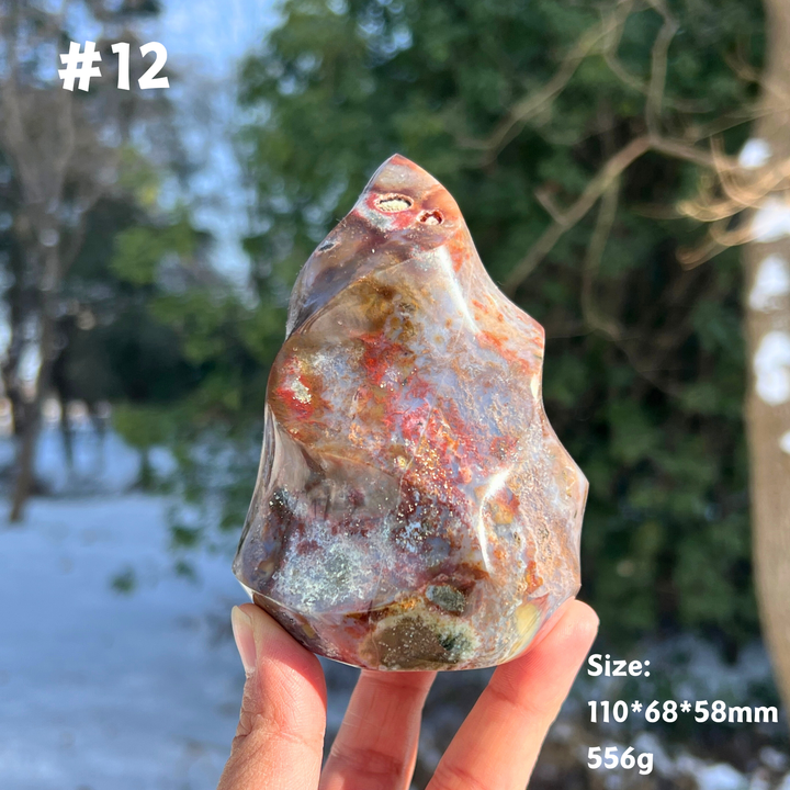 Unique,Natural Crystal Ocean Jasper Flame