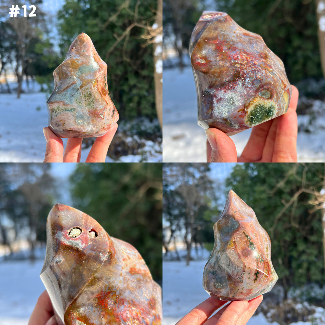 Unique,Natural Crystal Ocean Jasper Flame