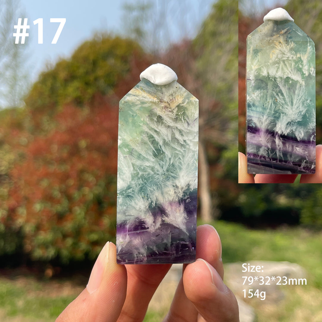 Unique,Natural Feather Fluorite Crystal Point