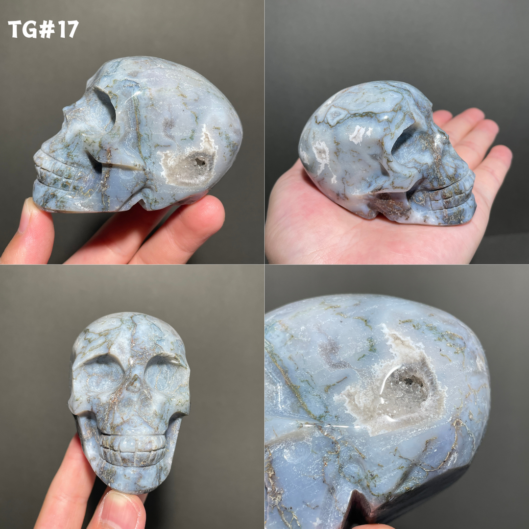 Unique,Moss Agate Skull